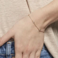 Bracelet Violette Plaqué Or Jaune Oxyde De Zirconium