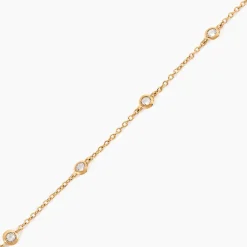 Bracelet Violette Plaqué Or Jaune Oxyde De Zirconium