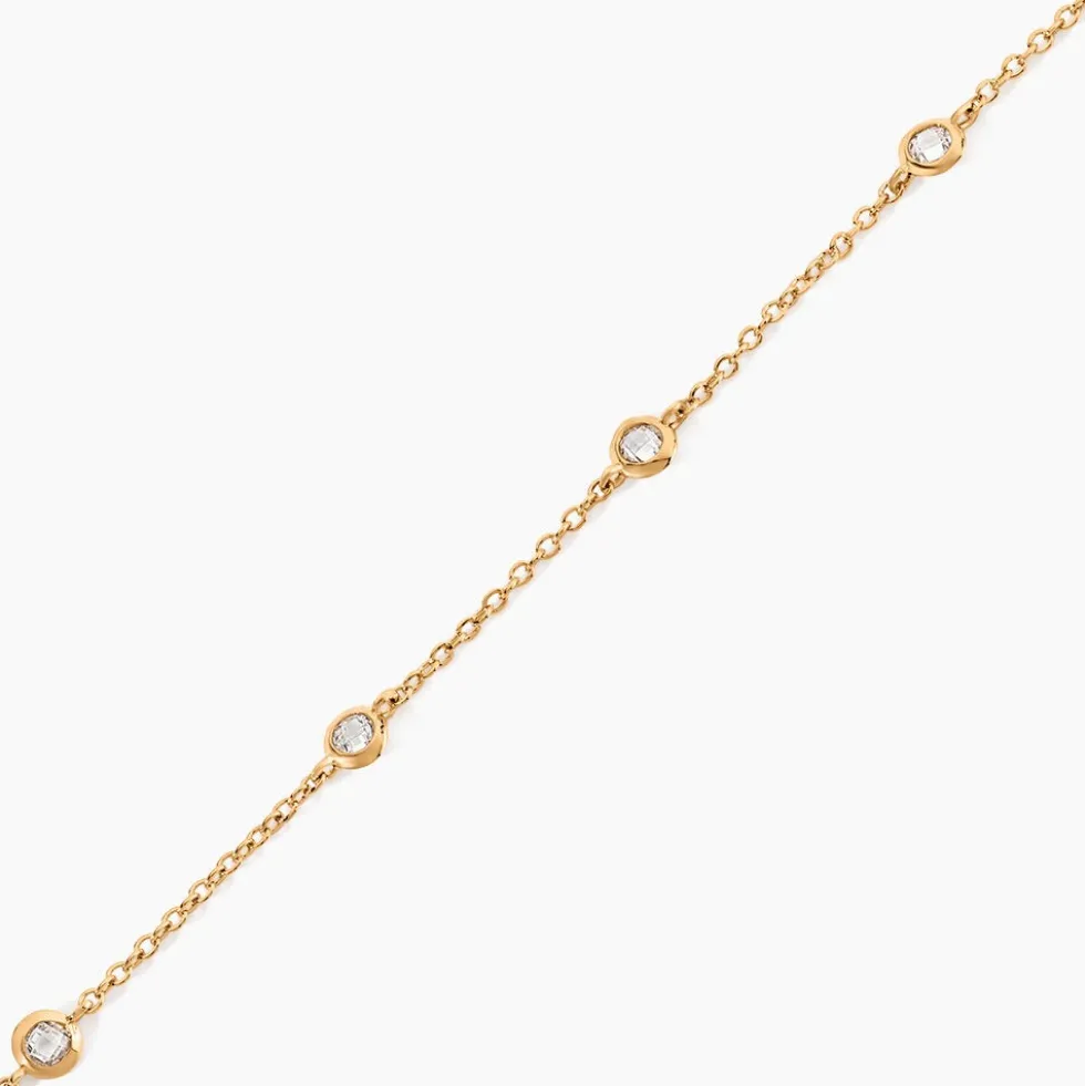 Bracelet Violette Plaqué Or Jaune Oxyde De Zirconium