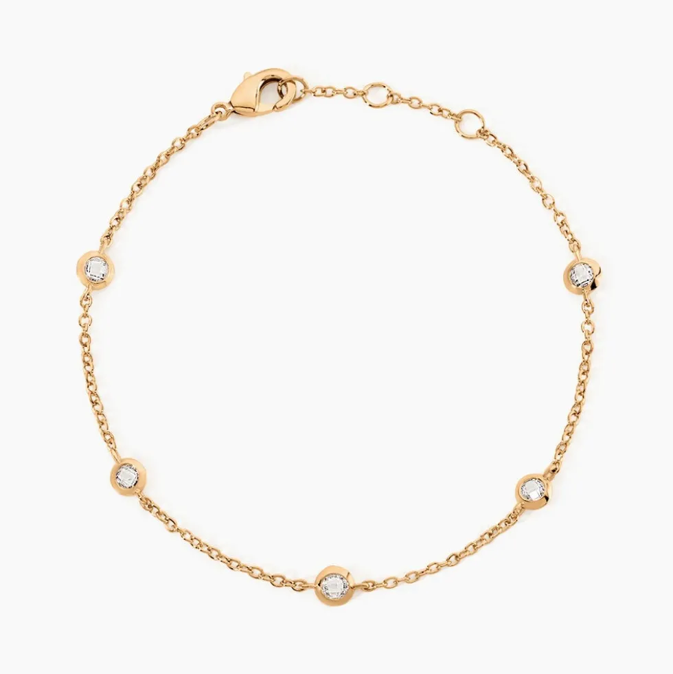 Bracelet Violette Plaqué Or Jaune Oxyde De Zirconium