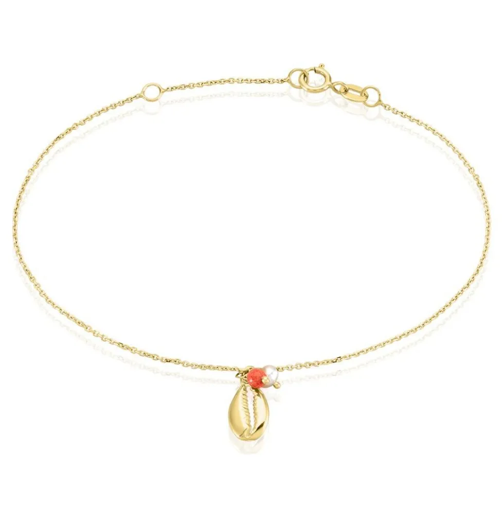 Bracelet Vitamin Sea Or Jaune Perle De Culture Corail