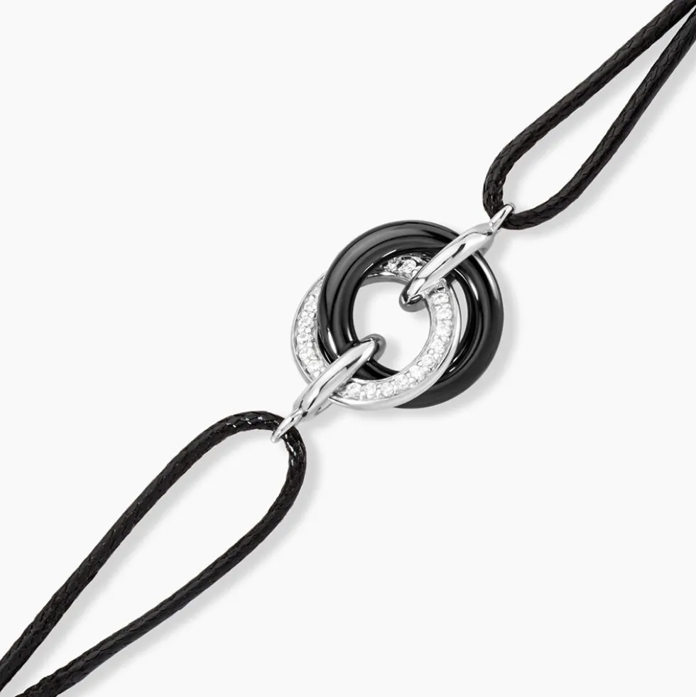 Bracelet You&me Argent Blanc Céramique Et Oxyde De Zirconium