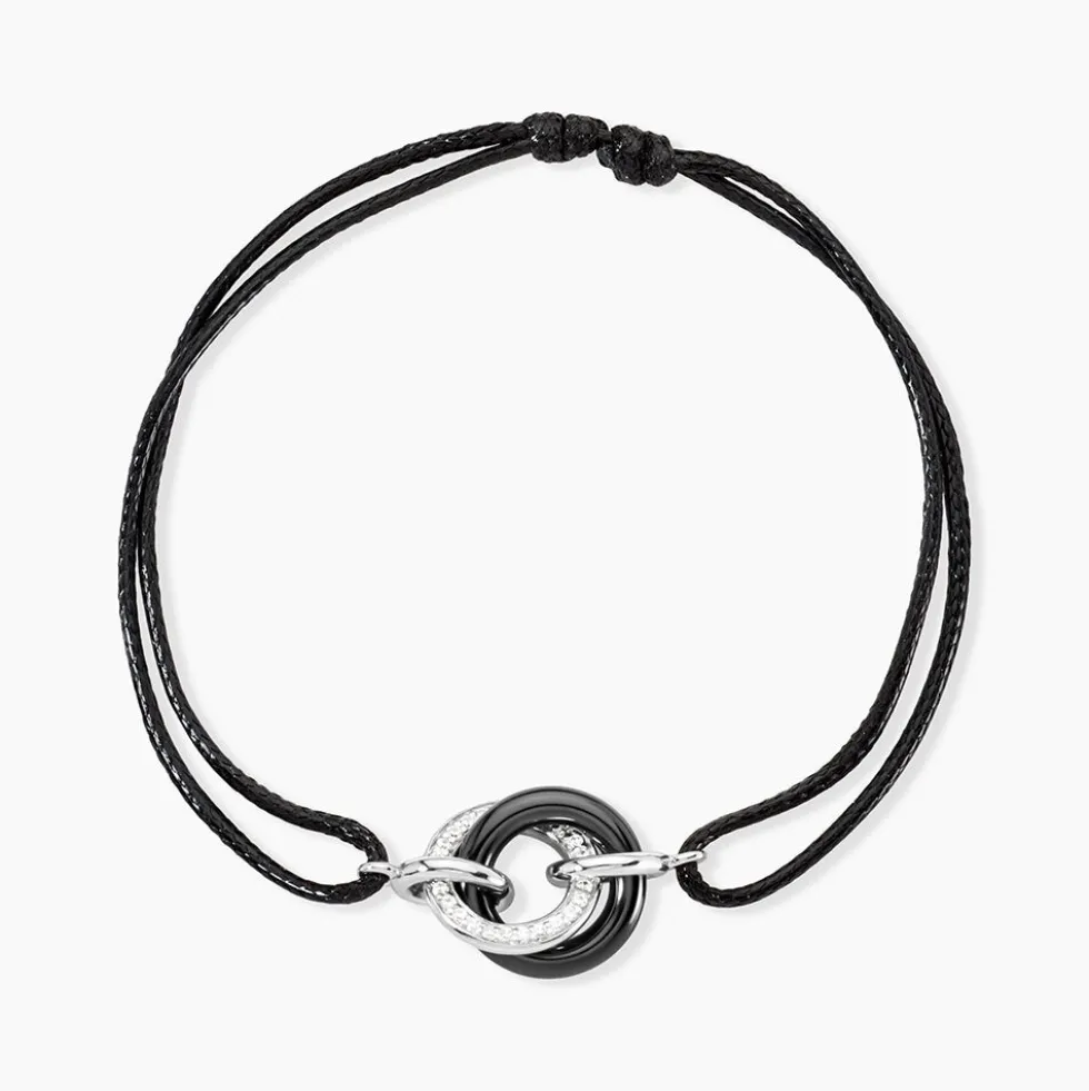 Bracelet You&me Argent Blanc Céramique Et Oxyde De Zirconium