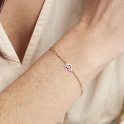 Bracelet Zihna Plaqué Or Jaune Pierre De Synthèse Oxyde