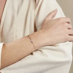 Bracelet Zihna Plaqué Or Jaune Pierre De Synthèse Oxyde