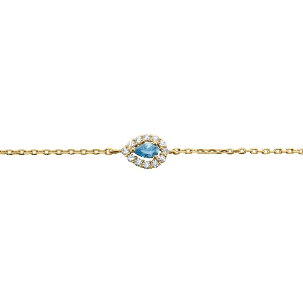Bracelet Zihna Plaqué Or Jaune Pierre De Synthèse Oxyde