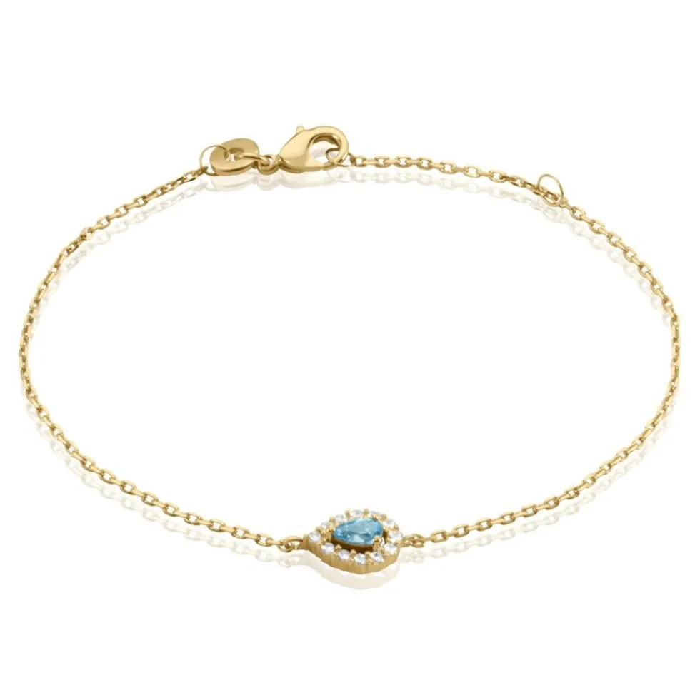 Bracelet Zihna Plaqué Or Jaune Pierre De Synthèse Oxyde