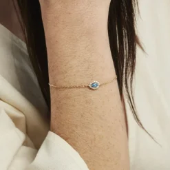 Bracelet Zihna Plaqué Or Jaune Pierre De Synthèse Oxyde