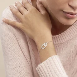 Bracelet Abbygael Argent Blanc