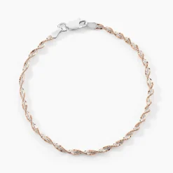Bracelet Abie Torsade Argent Bicolore