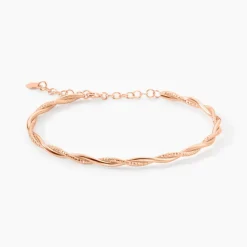 Bracelet Abie Torsade Argent Rose