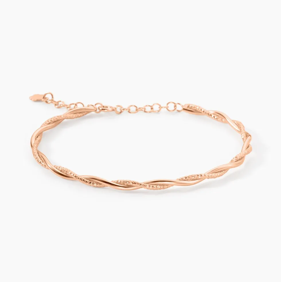 Bracelet Abie Torsade Argent Rose