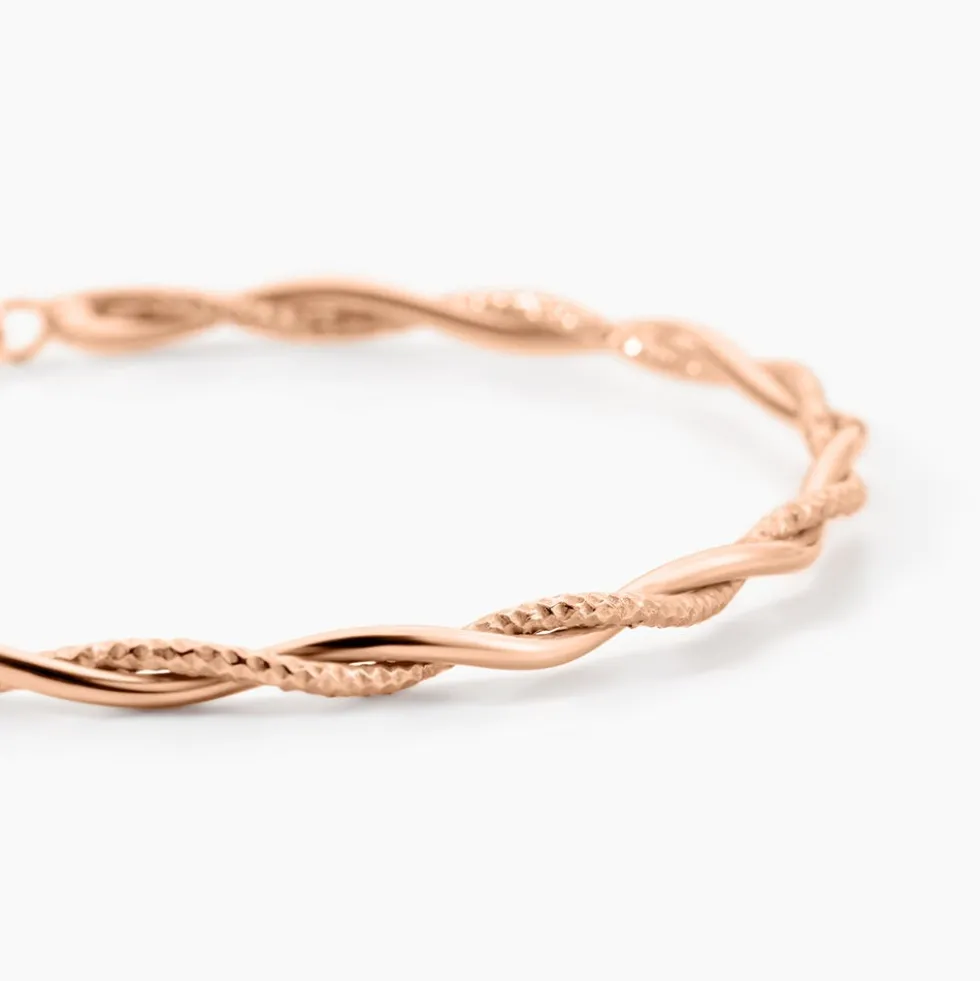 Bracelet Abie Torsade Argent Rose