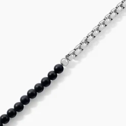 Bracelet Acier Blanc Christiano Onyx