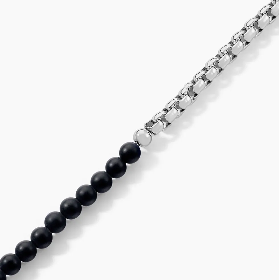 Bracelet Acier Blanc Christiano Onyx