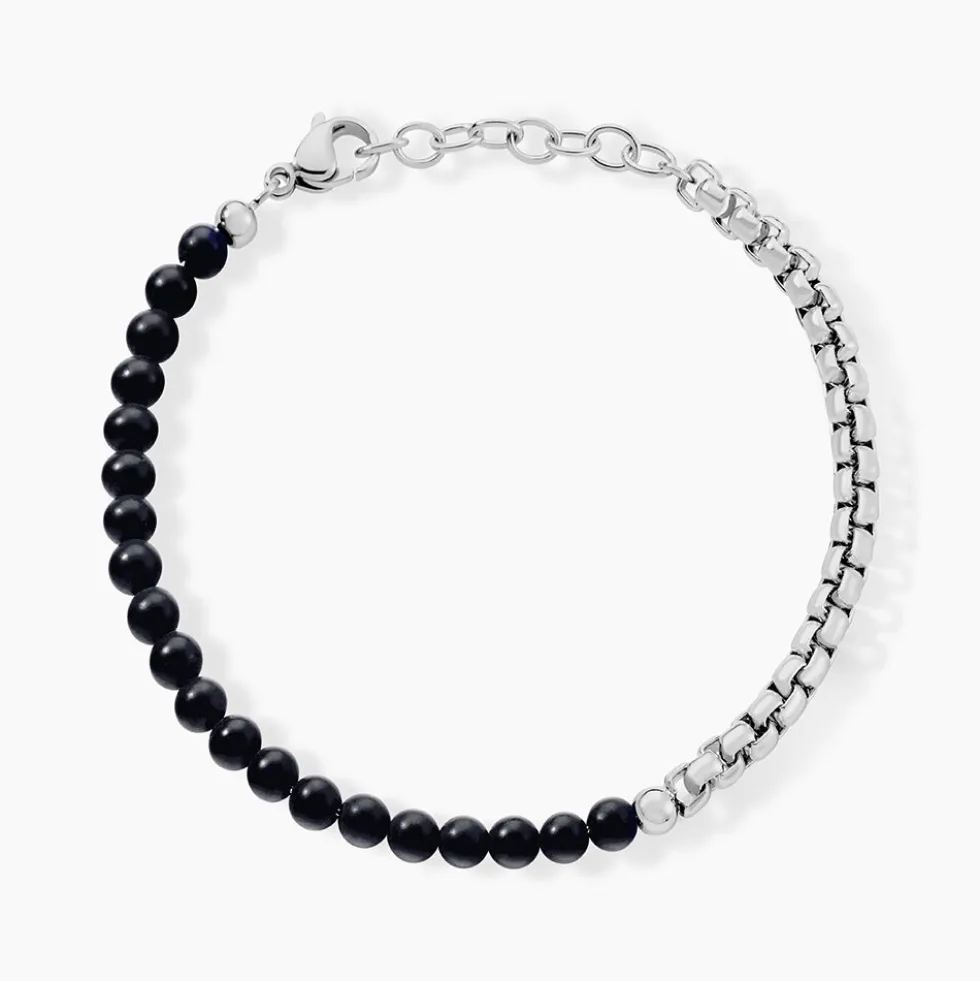 Bracelet Acier Blanc Christiano Onyx