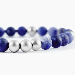 Bracelet Adonis Acier Blanc Pierre De Synthese