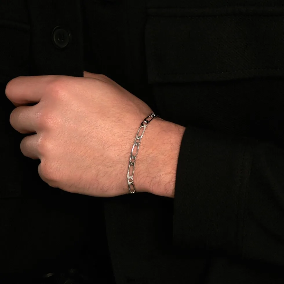 Bracelet Anilo Maille Alternee 1/1 Argent Blanc