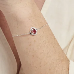 Bracelet Argent Blanc Clover Verre Oxydes De Zirconium