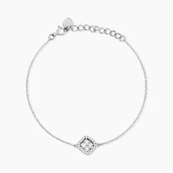 Bracelet Argent Blanc Justina Oxyde De Zirconium