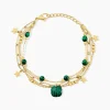 Bracelet Athena Acier Doré Malachite