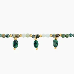 Bracelet Athena Acier Jaune Cordiérite Labradorite