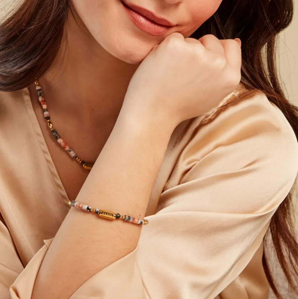 Bracelet Athena Acier Jaune Pierre De Synthese