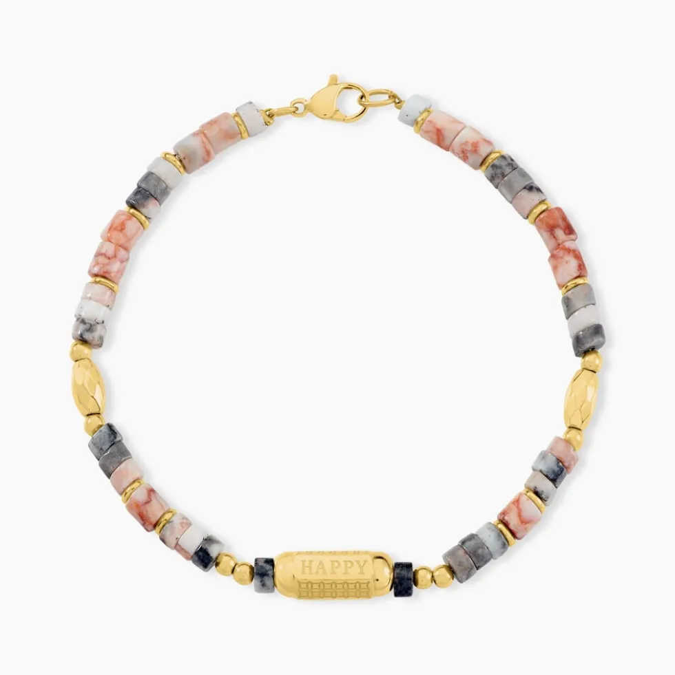 Bracelet Athena Acier Jaune Pierre De Synthese