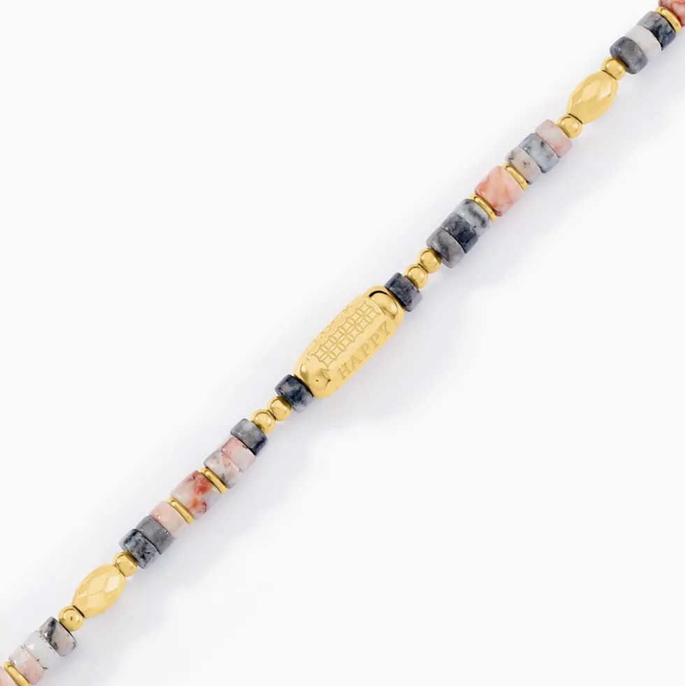 Bracelet Athena Acier Jaune Pierre De Synthese