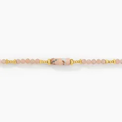 Bracelet Athena Acier Jaune Pierre De Synthese Turquoise