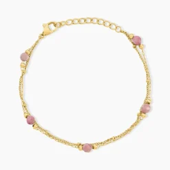 Bracelet Athena Acier Jaune Rhodochrosite