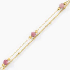 Bracelet Athena Acier Jaune Rhodochrosite