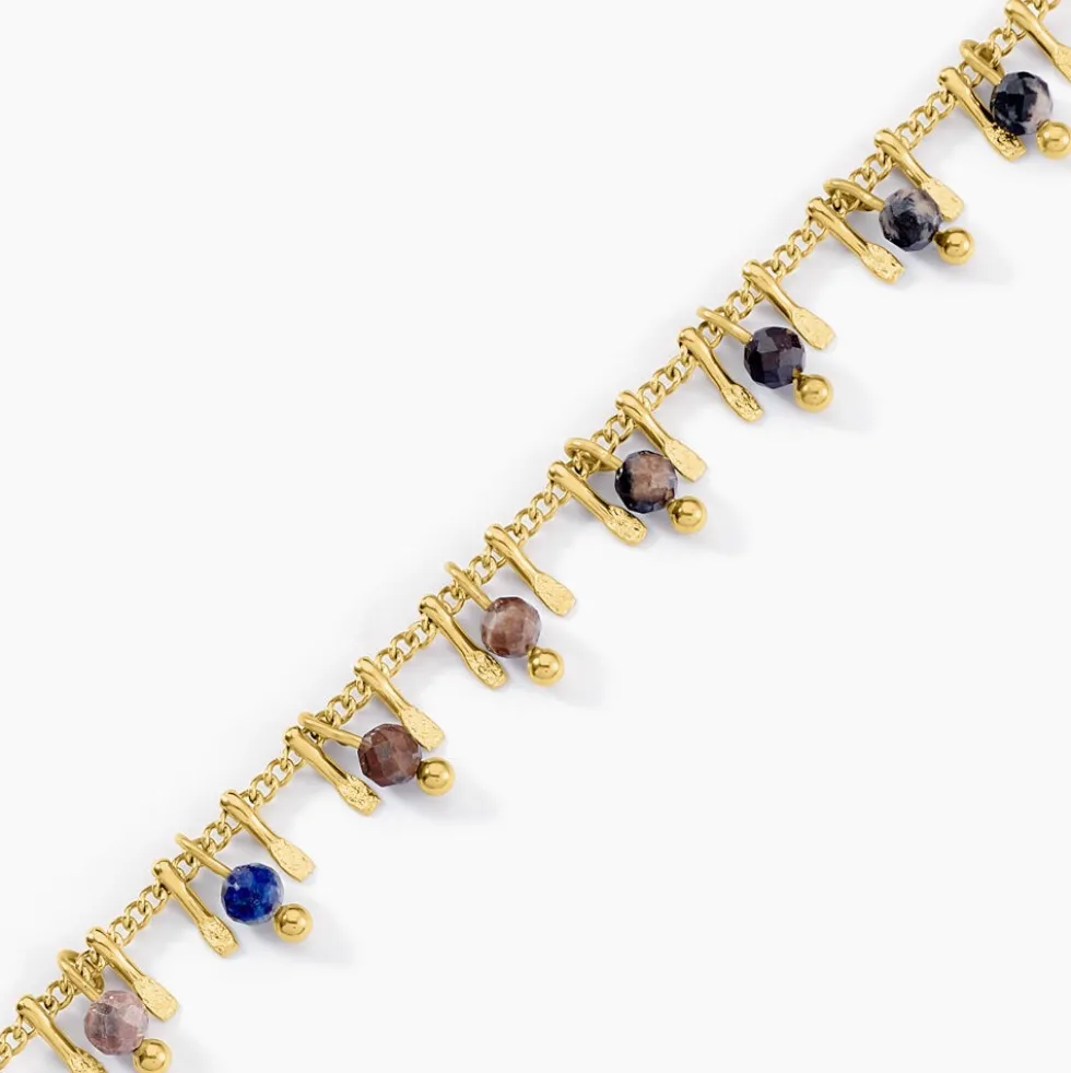 Bracelet Athena Acier Jaune Rhodochrosite