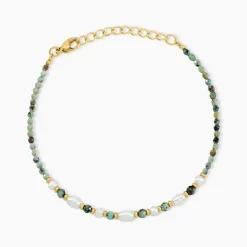 Bracelet Athena Acier Jaune Turquoise