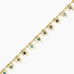 Bracelet Athena Acier Jaune Turquoise