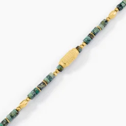 Bracelet Athena Acier Jaune Turquoise