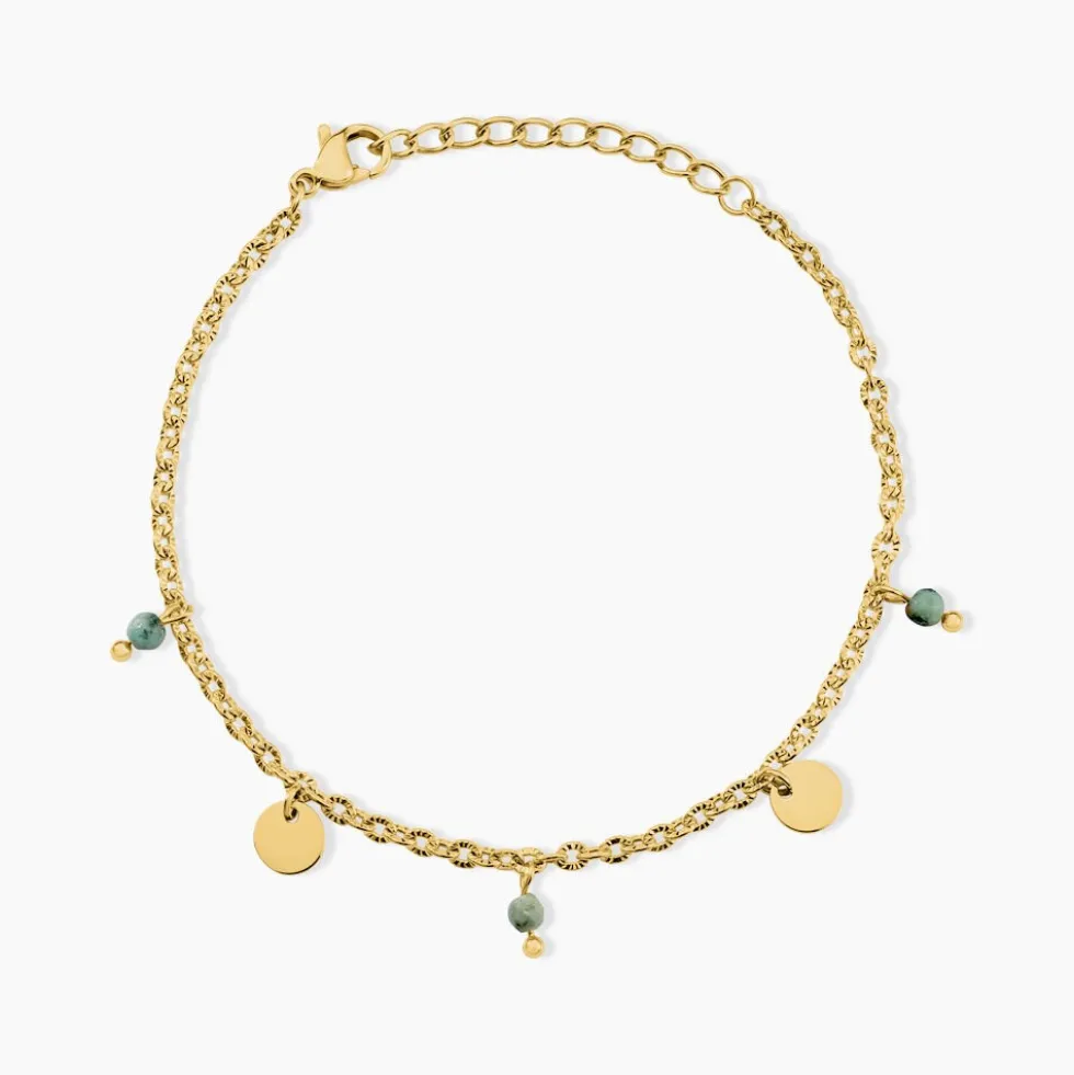 Bracelet Athena Acier Jaune Turquoise