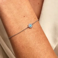 Bracelet Aurel Argent Blanc Turquoise Oxyde De Zirconium