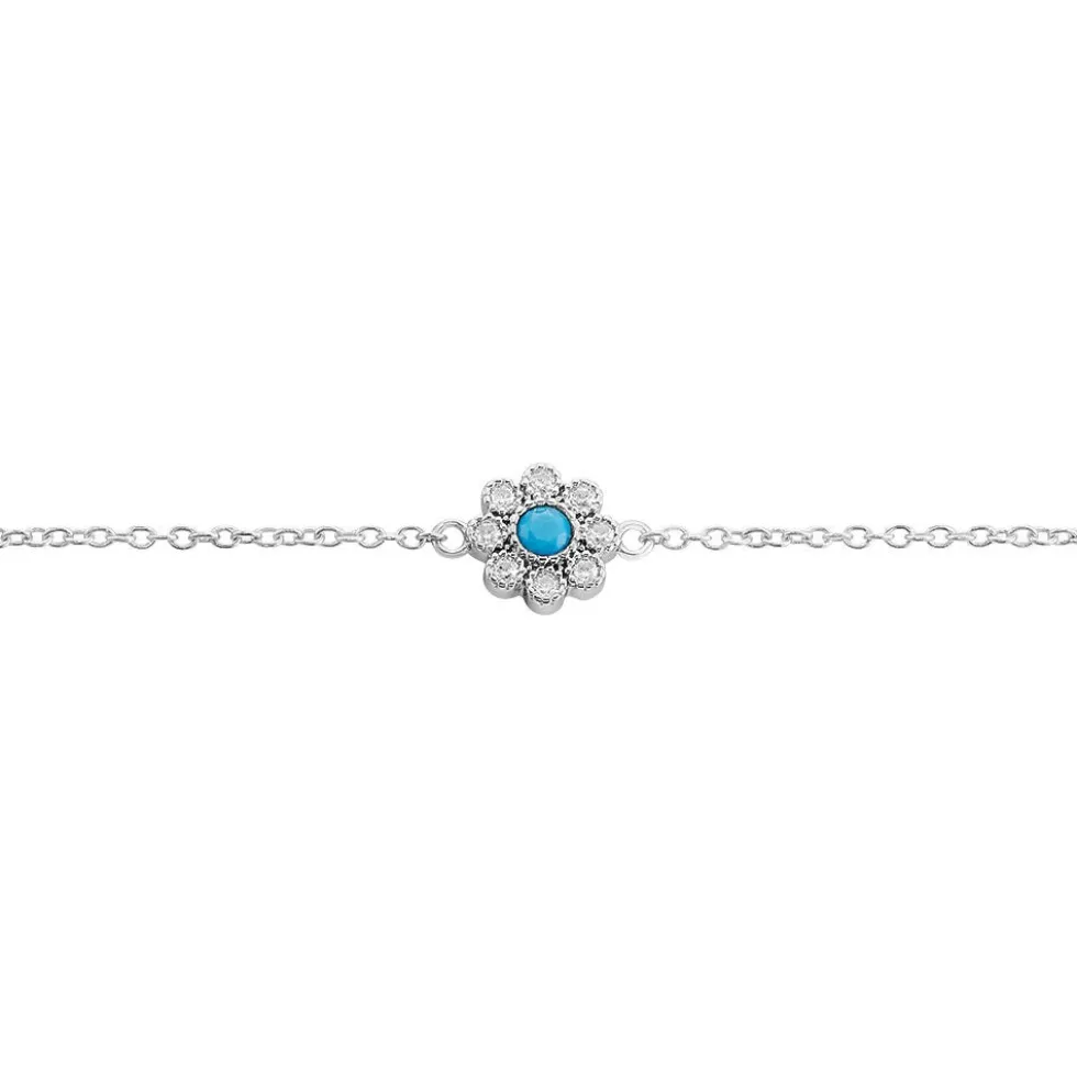 Bracelet Aurel Argent Blanc Turquoise Oxyde De Zirconium