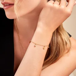 Bracelet Aurore Acier Doré Cristal