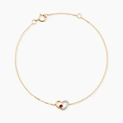 Bracelet Bengta Or Jaune Rubis Diamant