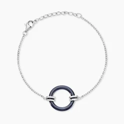 Bracelet Bertillianne Argent Blanc Céramique Et Oxyde De Zirconium