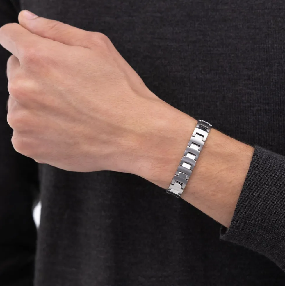 Bracelet Boss Candor Acier Blanc
