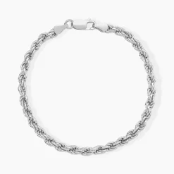 Bracelet Cacilda Maille Corde Argent Blanc