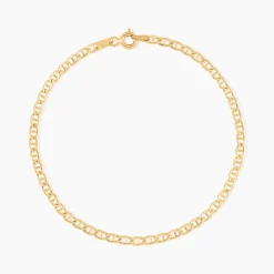 Bracelet Capucin Or Jaune Maille Marine Plate