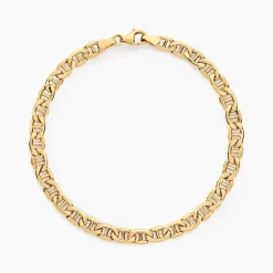 Bracelet Capucin Or Jaune Maille Marine Plate
