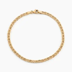 Bracelet Capucin Or Jaune Maille Marine Plate