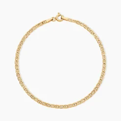 Bracelet Capucin Or Jaune Maille Marine Plate