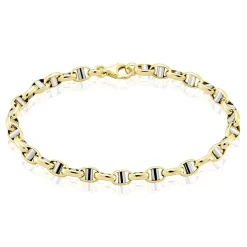 Bracelet Carlo Or Bicolore Maille Marine Ronde