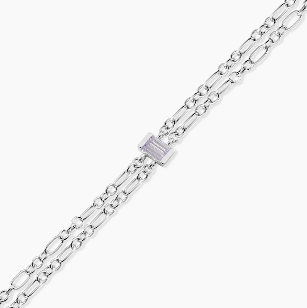Bracelet Chanelle Argent Blanc Oxyde De Zirconium